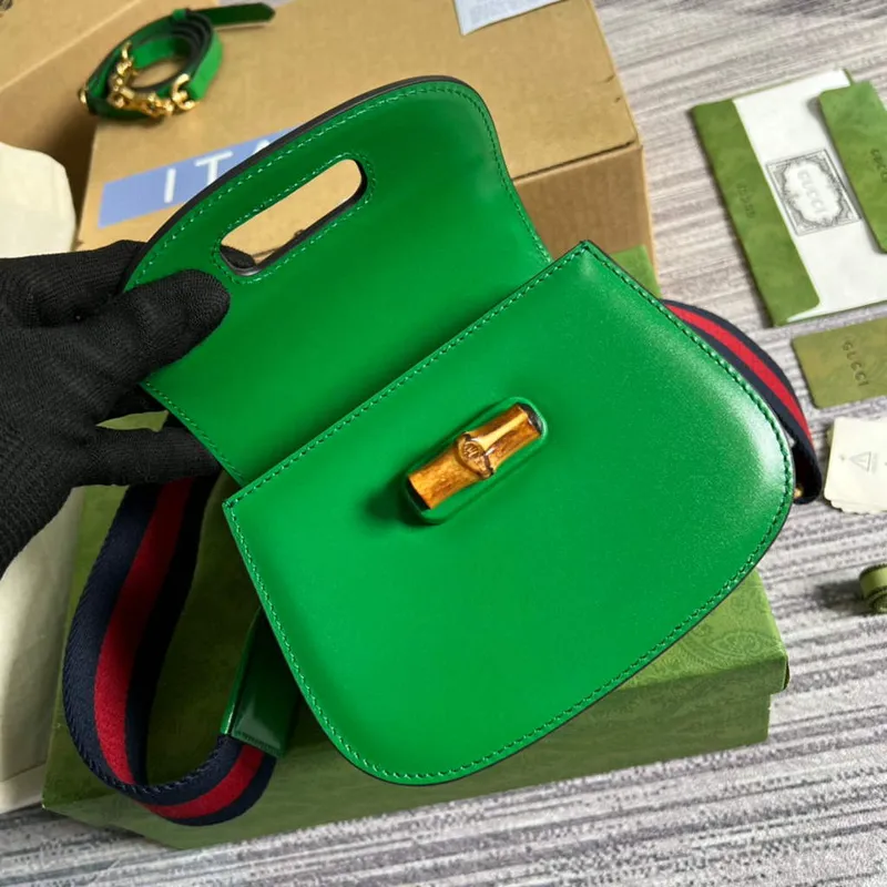 Gucci Bamboo1947 Mini top handle bag 686864 Green