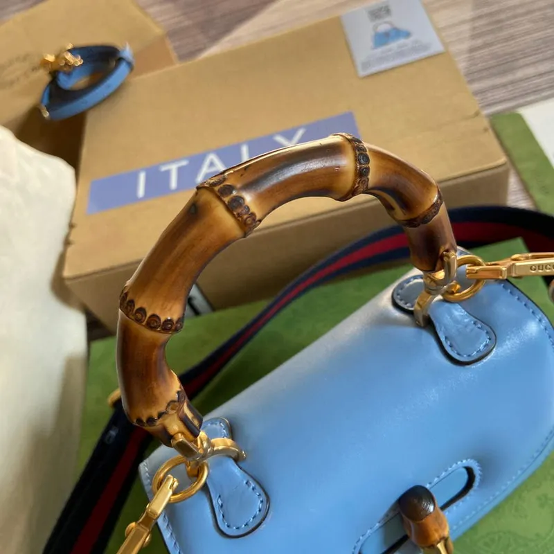 Gucci Bamboo1947 Mini top handle bag 686864 Blue