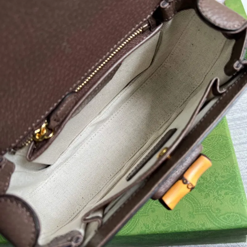 Gucci 675797 Bamboo1947 small top handle bag Brown