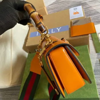 Gucci 675797 Bamboo1947 small top handle bag Orange