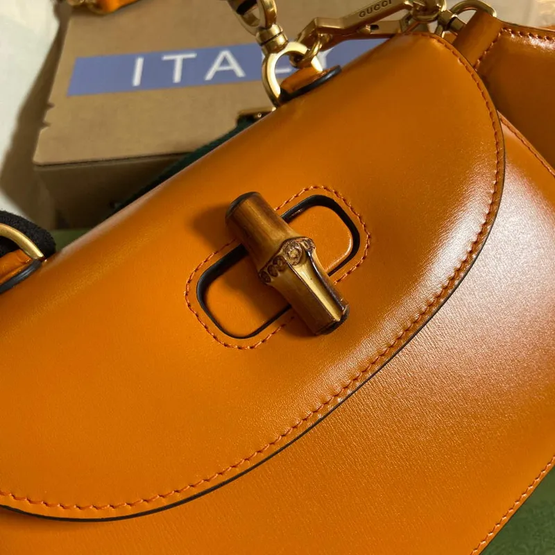 Gucci 675797 Bamboo1947 small top handle bag Orange