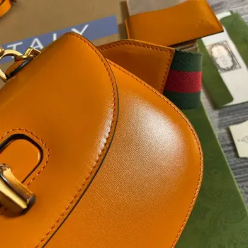 Gucci 675797 Bamboo1947 small top handle bag Orange