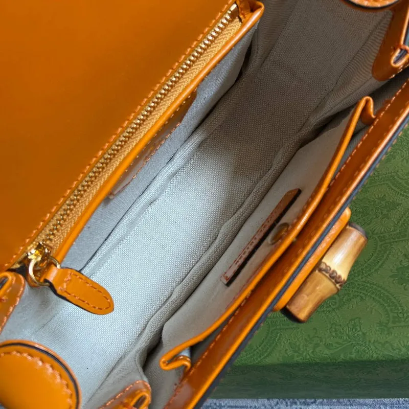 Gucci 675797 Bamboo1947 small top handle bag Orange