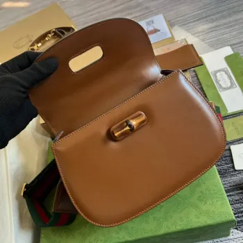 Gucci 675797 Bamboo1947 small top handle bag Tan