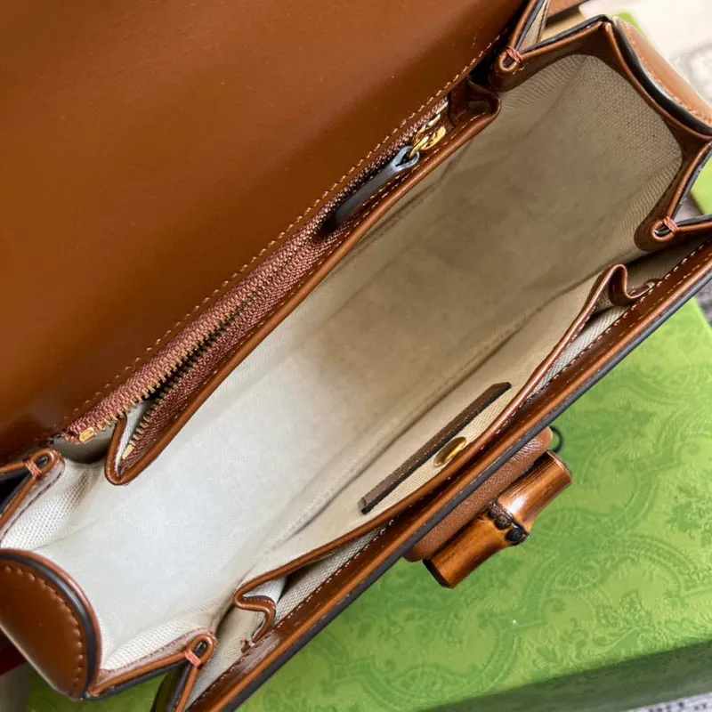 Gucci 675797 Bamboo1947 small top handle bag Tan