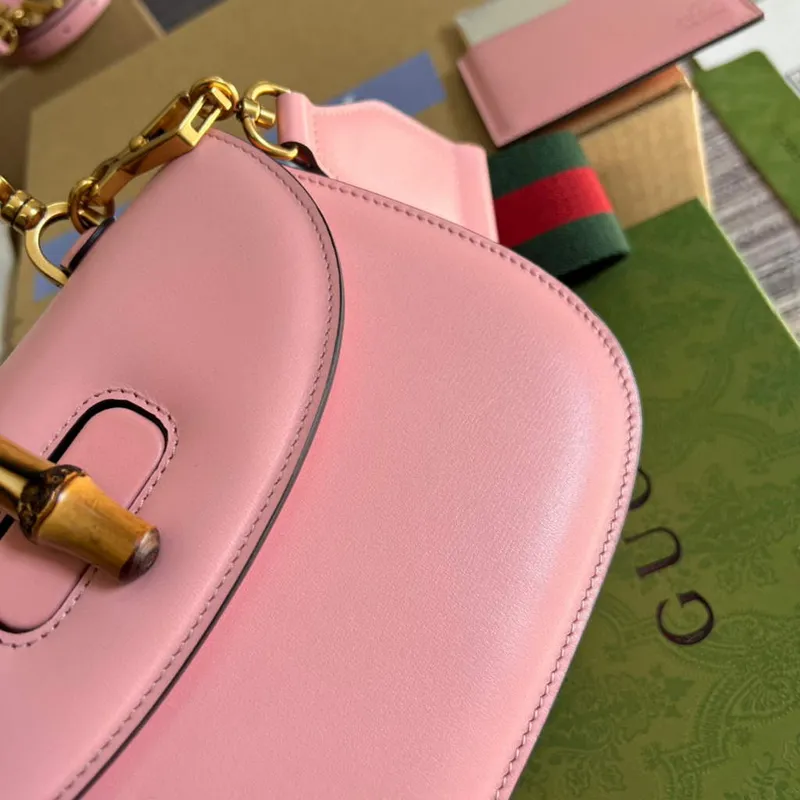 Gucci 675797 Bamboo1947 small top handle bag Pink