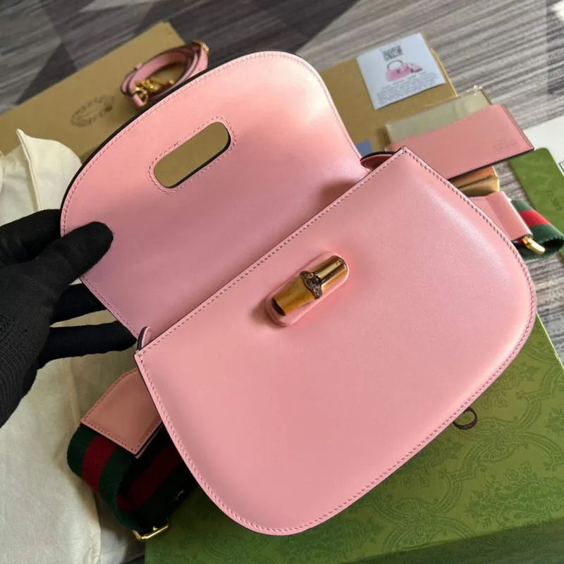 Gucci 675797 Bamboo1947 small top handle bag Pink