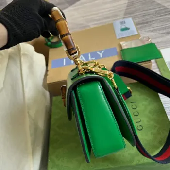 Gucci 675797 Bamboo1947 small top handle bag Green