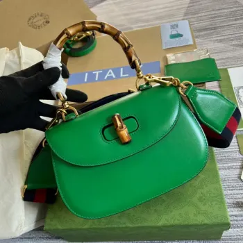Gucci 675797 Bamboo1947 small top handle bag Green