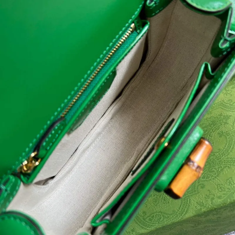 Gucci 675797 Bamboo1947 small top handle bag Green