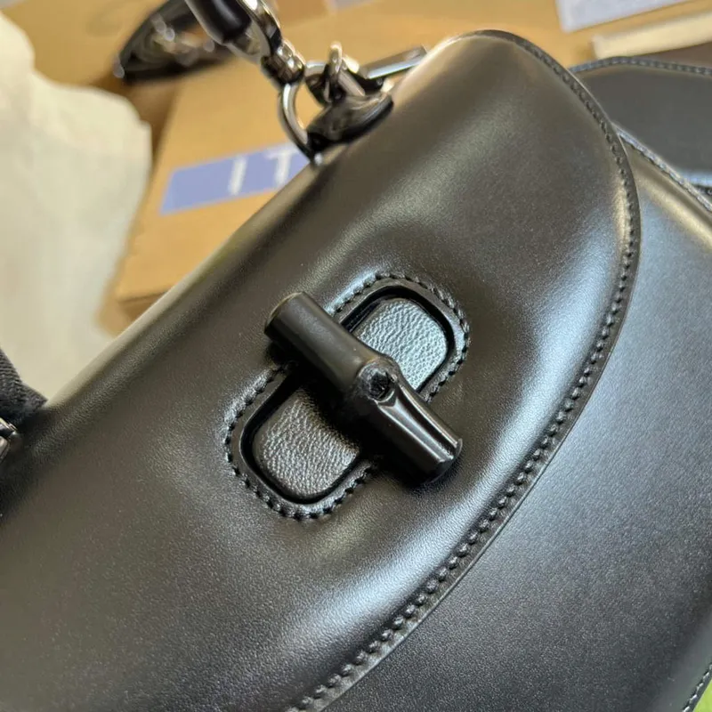 Gucci 675797 Bamboo1947 small top handle bag Black