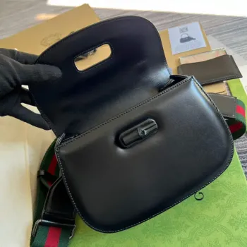 Gucci 675797 Bamboo1947 small top handle bag Black