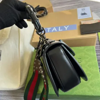 Gucci Bamboo1947 small top handle bag 675797 Black slivery