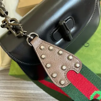 Gucci Bamboo1947 small top handle bag 675797 Black slivery