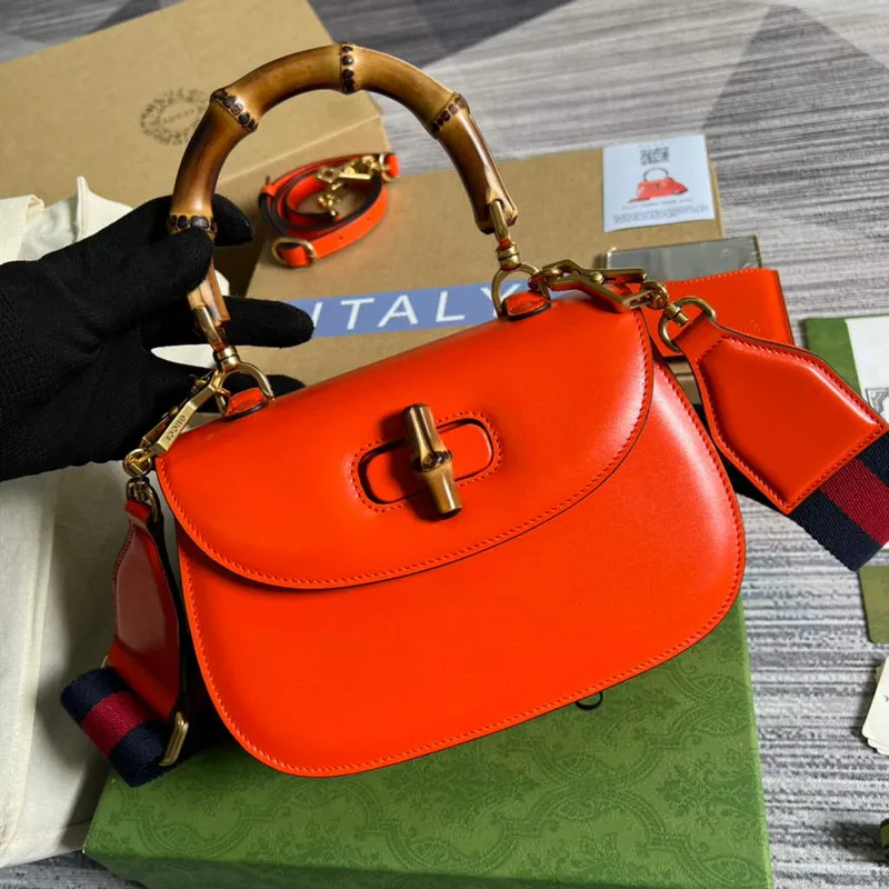 Gucci Bamboo1947 small top handle bag 675797 Red