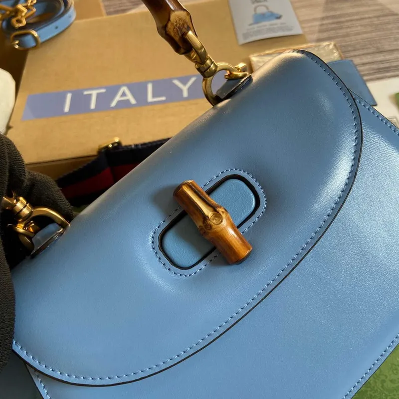 Gucci Bamboo1947 small top handle bag 675797 Blue
