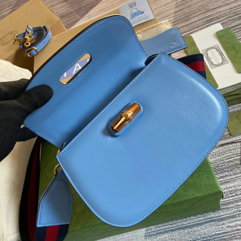 Gucci Bamboo1947 small top handle bag 675797 Blue