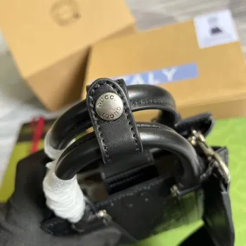 Gucci 696010 GG Embossed Mini Tote Bag Black