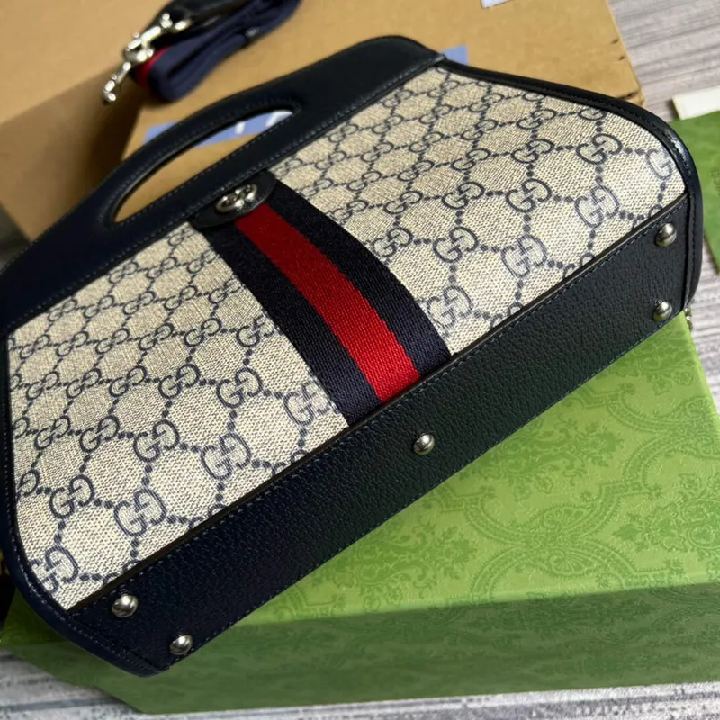 Gucci 693724 Ophidia Small Tote With Web Black