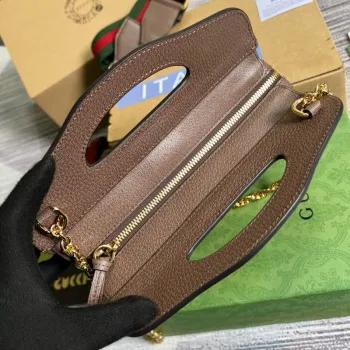 Gucci 693724 Ophidia Small Tote With Web Brown