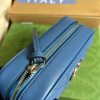 Gucci 634936 GG Marmont Mini Shoulder Bag Blue
