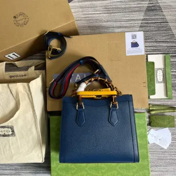 Gucci 702721 Gucci Diana Small Tote Bag Blue