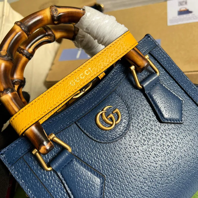 Gucci 702732 Gucci Diana Mini Tote Bag Blue