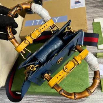 Gucci 702732 Gucci Diana Mini Tote Bag Blue