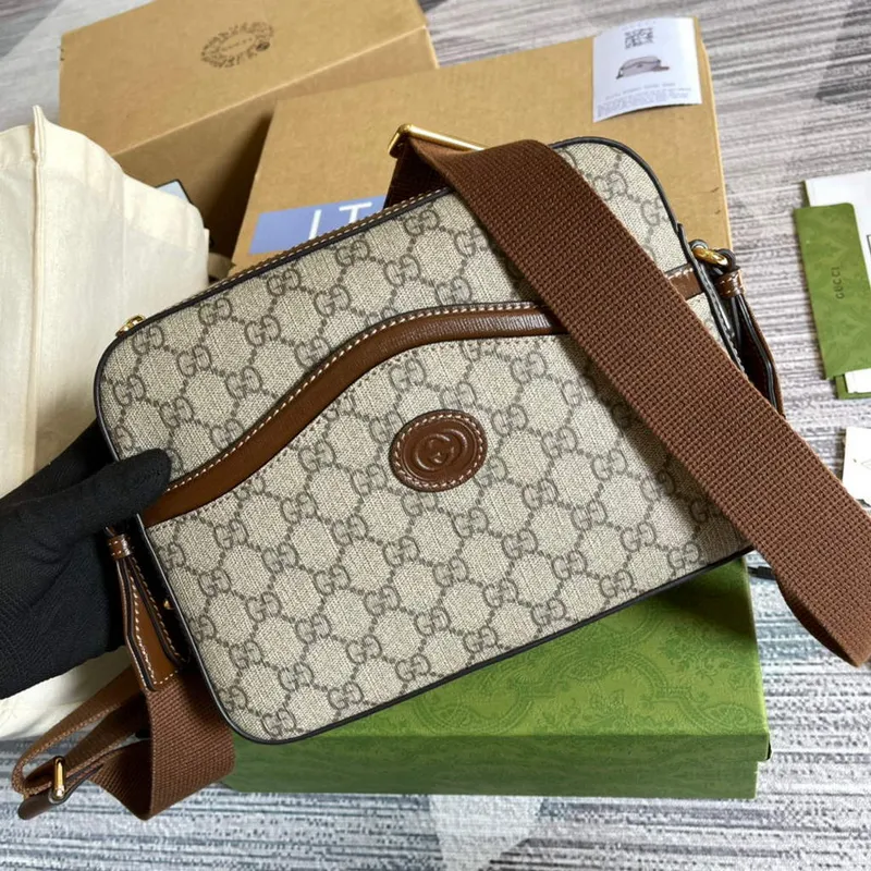Gucci 675891 Messenger bag with jumbo GG Beige Brown
