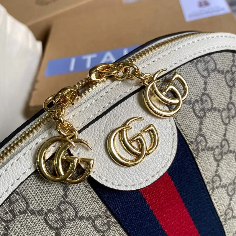Gucci 499621 Ophidia Small GG Shoulder Bag Beige White