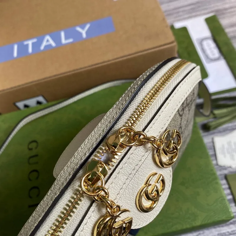 Gucci 499621 Ophidia Small GG Shoulder Bag Beige White