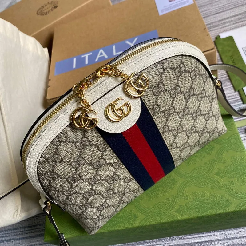 Gucci 499621 Ophidia Small GG Shoulder Bag Beige White