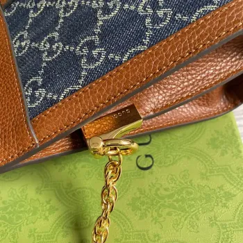 Gucci 503877 Ophidia GG Small Shoulder Bag Navy Blue with Brown