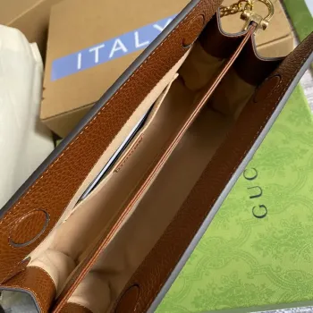 Gucci 503877 Ophidia GG Small Shoulder Bag Navy Blue with Brown