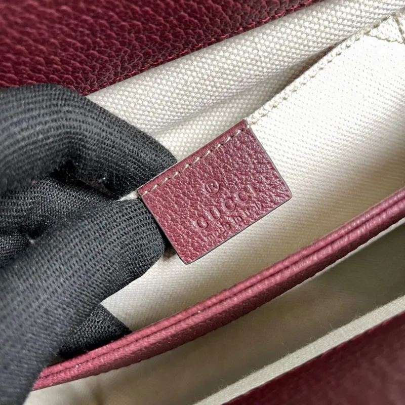 Gucci 503877 Ophidia GG Small Shoulder Bag Wine Red