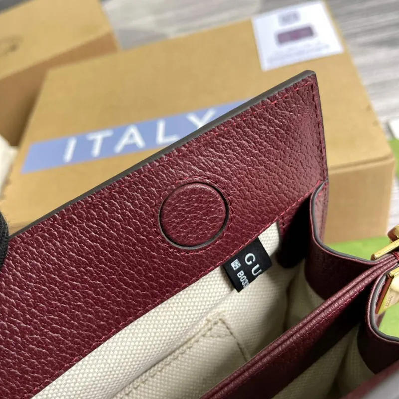 Gucci 503877 Ophidia GG Small Shoulder Bag Wine Red