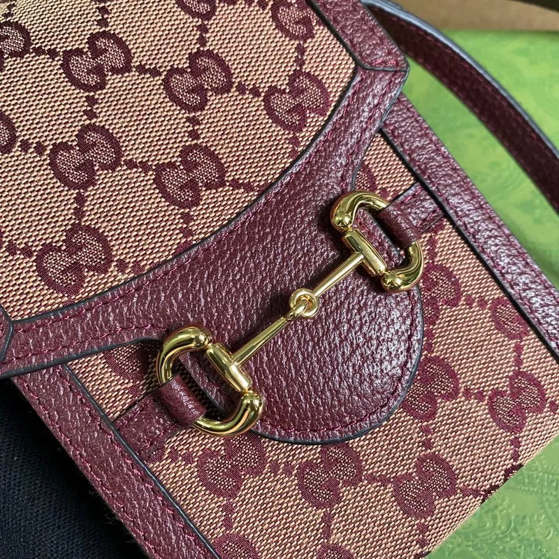Gucci 625615 Gucci Horsebit 1955 Mini Bag Wine Red