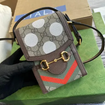 Gucci 625615 Gucci Horsebit 1955 Mini Bag Grey Brown