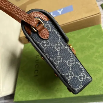 Gucci 625615 Gucci Horsebit 1955 Mini Bag Navy blue Brown