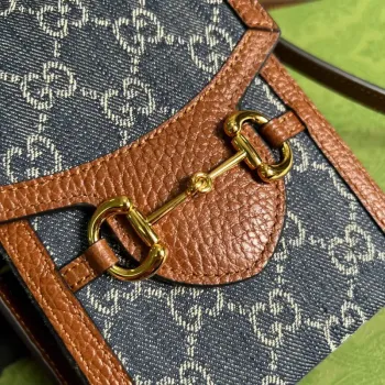 Gucci 625615 Gucci Horsebit 1955 Mini Bag Navy blue Brown