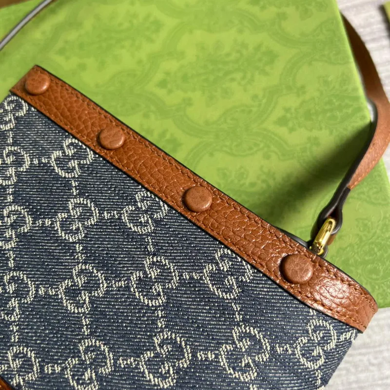 Gucci 625615 Gucci Horsebit 1955 Mini Bag Navy blue Brown