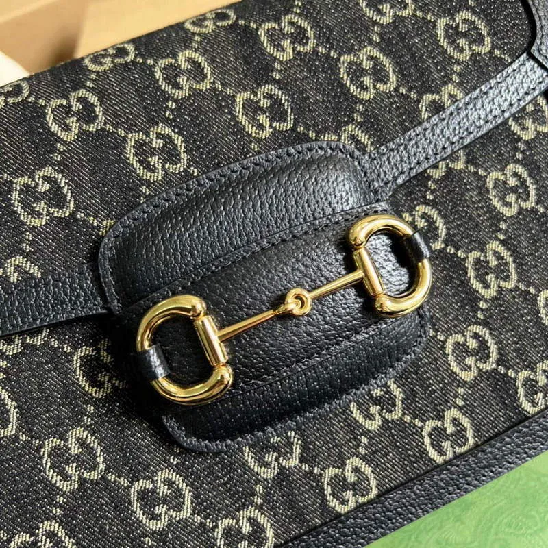 Gucci 602204 Gucci Horsebit 1955 Shoulder Bag Black