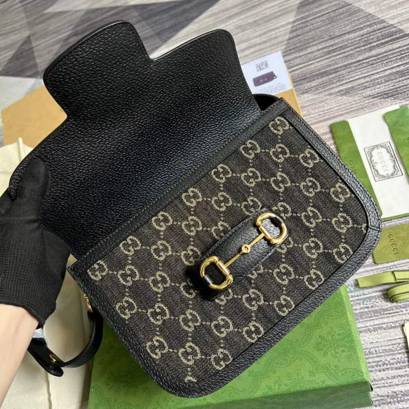 Gucci 602204 Gucci Horsebit 1955 Shoulder Bag Black