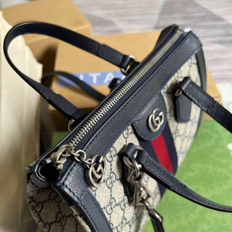 Gucci 547551 Ophidia Small GG Tote Bag Beige Blue