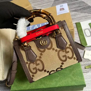 Gucci 655661 Gucci Diana jumbo GG Mini Tote Bag Brown