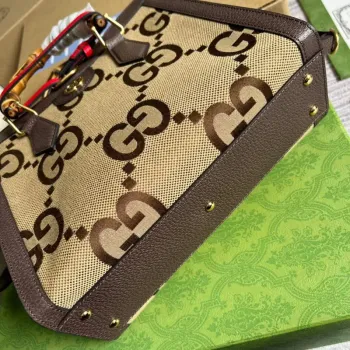Gucci 660195 Gucci Diana jumbo GG Small Tote Bag Brown