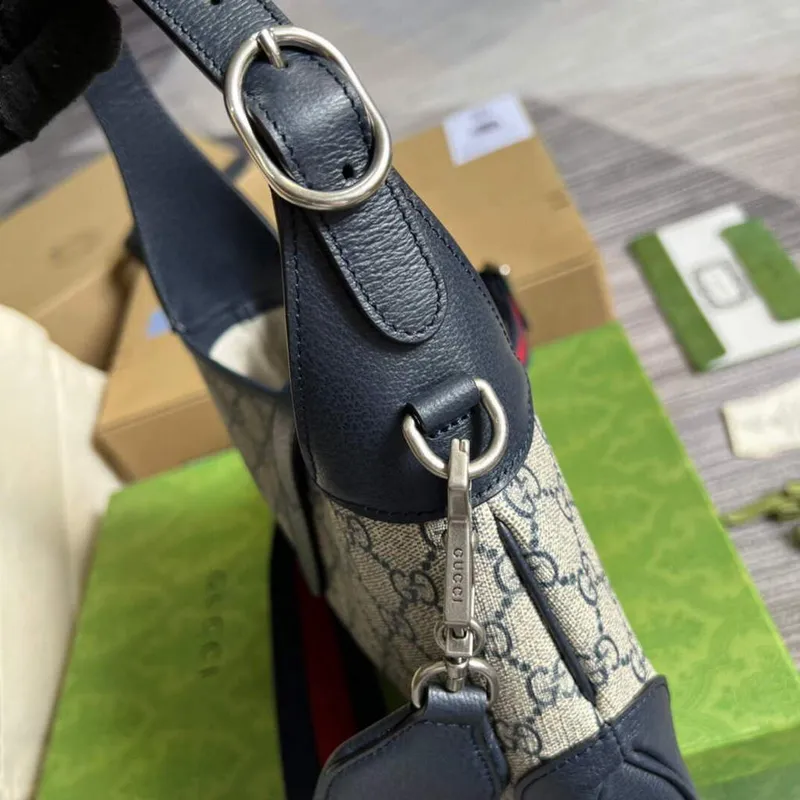 Gucci 678843 Jackie 1961 Small GG Shoulder Bag Beige Blue