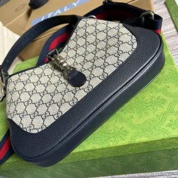 Gucci 678843 Jackie 1961 Small GG Shoulder Bag Beige Blue