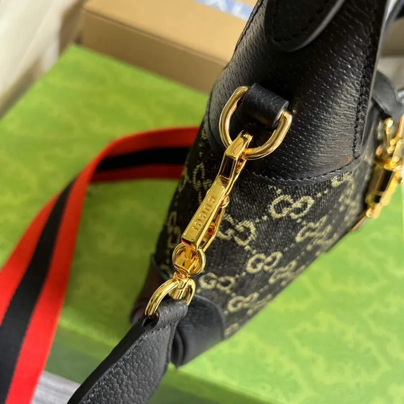 Gucci 678843 Jackie 1961 Small GG Shoulder Bag Black