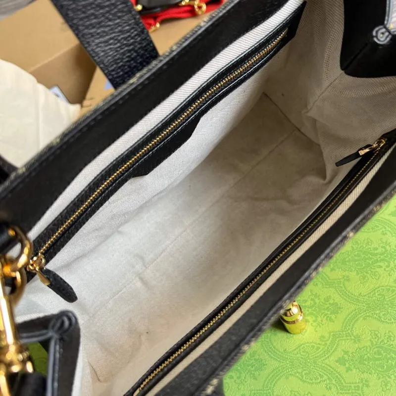 Gucci 685129 GG Jackie1961 Handbag Denim Tote Bag Black